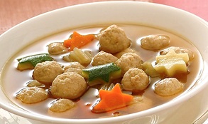 Brodo con polpettine di carne