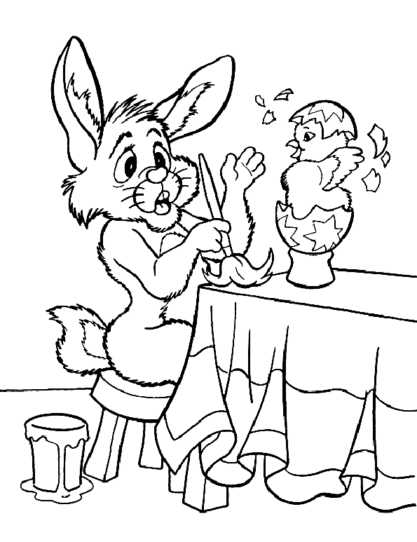 Disegno 22 Conigli pasqua