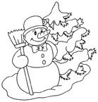 Disegno 18 Natale pupazzi neve
