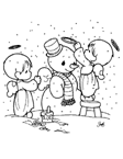 Disegno 5 Natale pupazzi neve