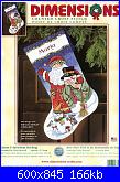 Natale: Le calze- schemi e link-dimensions-8714-santa-snowman-stocking-jpg
