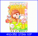 ciao a tutte...-bambina-con-animaletti-hello-welcome-anim-gif