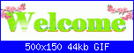 Ciao a tutte.... un po' in ritardo!!-scritta-wlcome-con-fiori-pesco-glitter-gif
