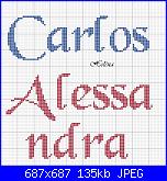 nomi punto croce * Carlos e Alessandra*-c-2-jpg