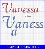 schema nome  * Vanessa* e viso di Hello Kitty-v-calligraphy-jpg