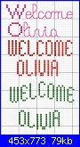 scritta arcata per fiocco *Welcome Olivia*-welcome-olivia-jpg