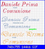 Richiesta nome  *Daniele * e scritta  * Prima Comunione*-daniele-1-gif