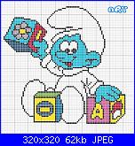 Schema baby puffo con orsacchiotto-baby_puffo-jpg