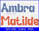 Chi mi aiuta con il nome * Matilde e Ambra* con questo font...-ambra-matilde-jpg