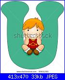 schema bambino-stock-vector-illustration-little-boy-sitting-letter-u-65831200-jpg