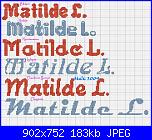 Richiesta nome * Matilde L.* in vari font-matilde-l-jpg