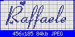 Scritta: è nato Raffaele x fiocco nascita!!!-punto-croce-raffa-jpg