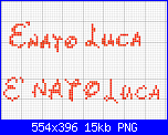 Scritta nome " E' nato Luca" con font waltograph-luca-2-png