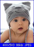 Cappelli,cuffiette,sciarpe.muffole,borse portatutto per bimbi da 0 a 12 anni-cuffia-gattino-2-jpg