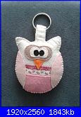 Roby77 - Le mie creazioni in feltro-portachiavi-gufetto-rosa-jpg