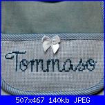 Ricami eseguiti usando gli alfabeti e le scritte preparati da  Malù-tommybav-jpg