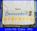 I ricami realizzati con le scritte di sharon-set-giallo-asilo-leonardo_7_dscn6121-jpg