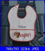 "Il mio Primo Natale" e i ricami Natalizi creati da Natalia-completo-bavaglino-e-coccinella_3_dscn7149-jpg