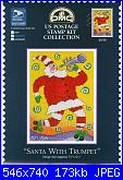 DMC - Us Postage Stamp - Santa With Trumpet-dmc-us-postage-stamp-santa-trumpet-jpg