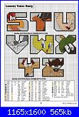 alfabeto Looney Tunes: Tweety, Gang, Sylvester, Bugs Bunny,-monograma-looney-tunes-1-3-jpg