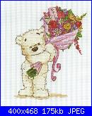 cerco Likle Ted con mazzo di fiori-dmcbl852-54-jpg