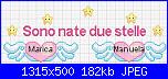 Per le mie 2 nipotine, schema 2 bimbe dormendo-manuela-e-marica-cuori-e-stelle-jpg