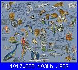 Schema "Animals World" in xsd-cross-stitch-collection_2004_animals_world_map-jpg