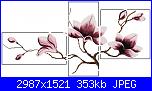 Quadri tripli/ Ricamo Trittico-magnolia2-jpg