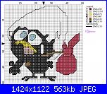 I primi schemi con Pcstitch delle ex studentesse del corso di Natalia-calimero-jpg