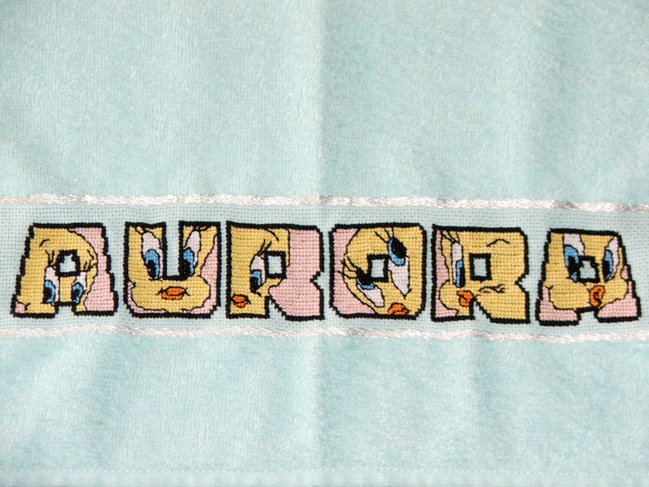 Asciugamano verde con titti  - dettaglio -