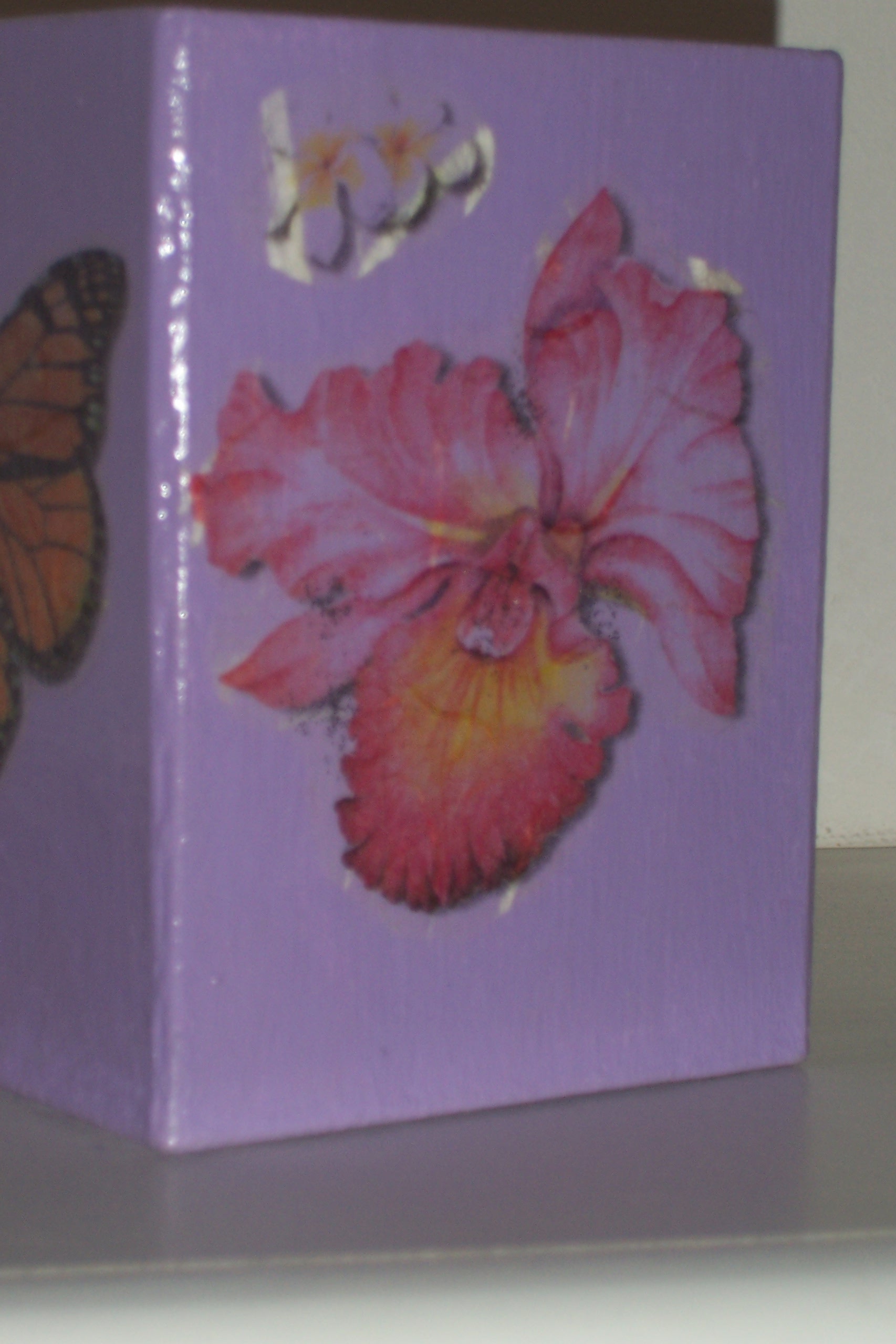 Porta penne decorato in decoupage - particolare
