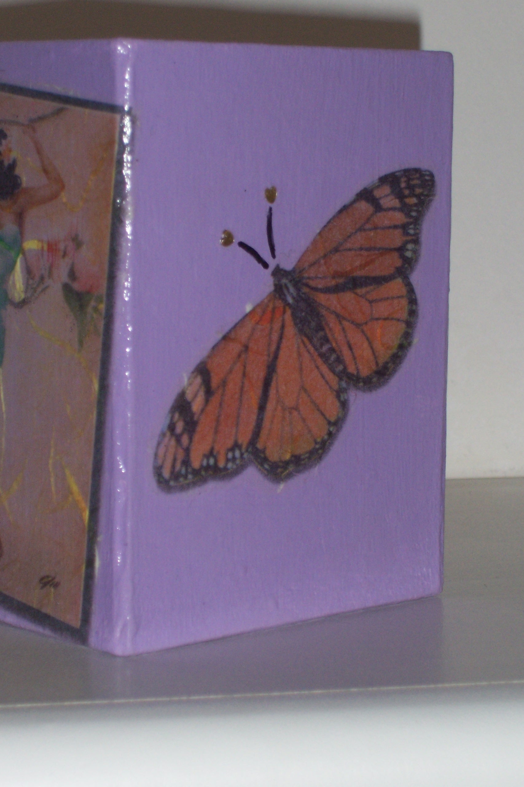 Porta penne decorato in decoupage - particolare