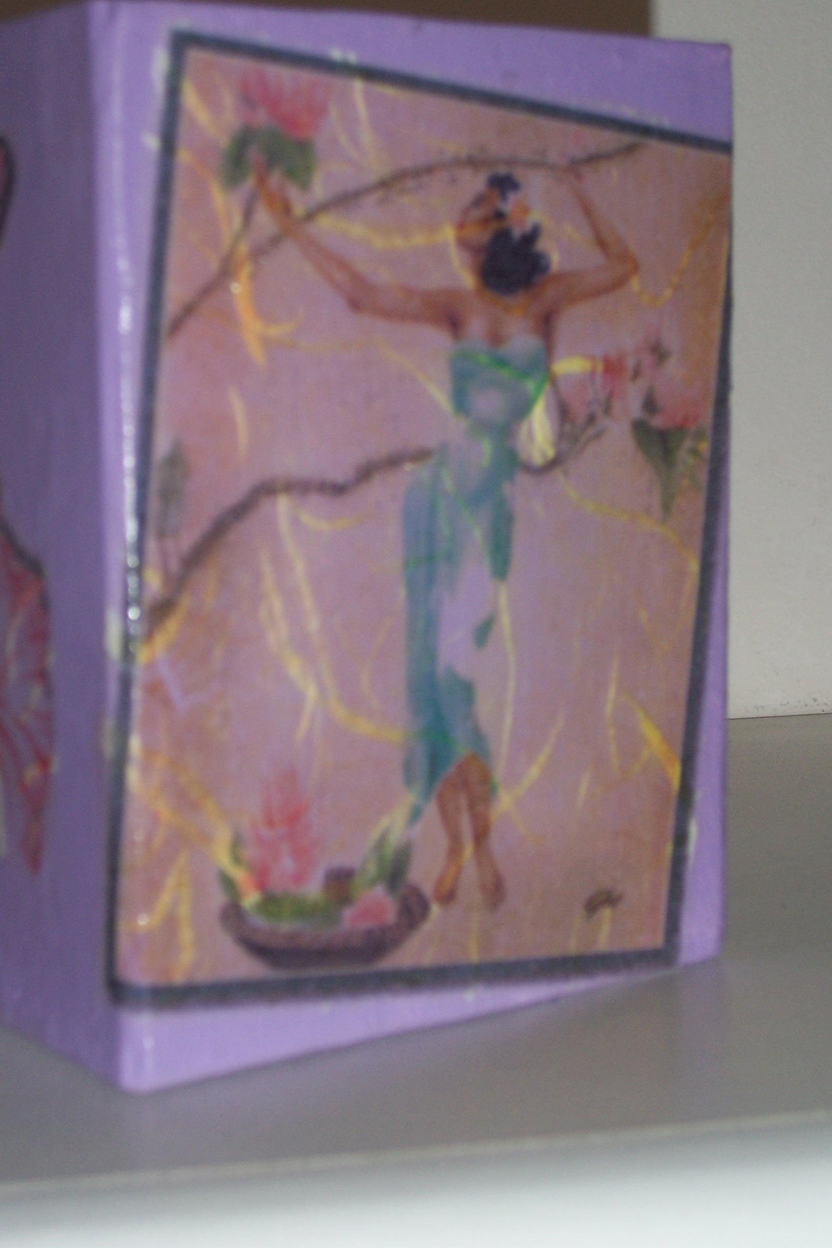 Porta penne decorato in decoupage - particolare