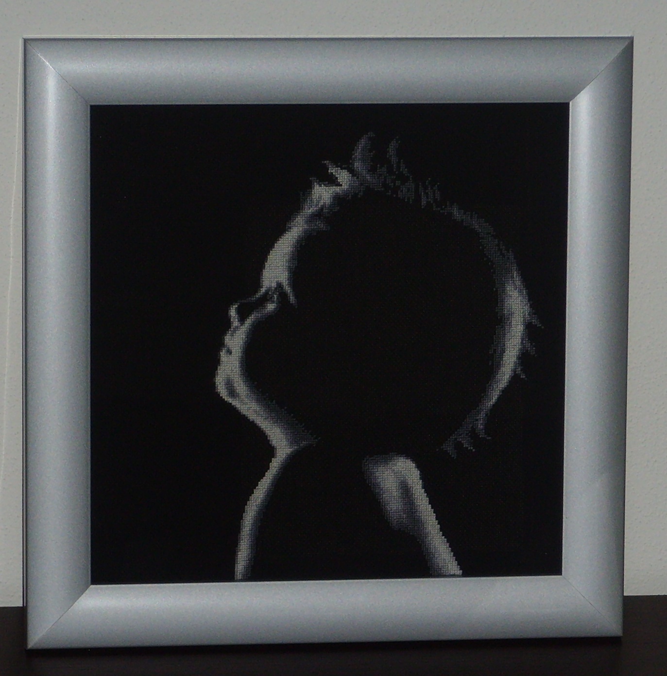 "Bimba" - ricamo sulla tela nera