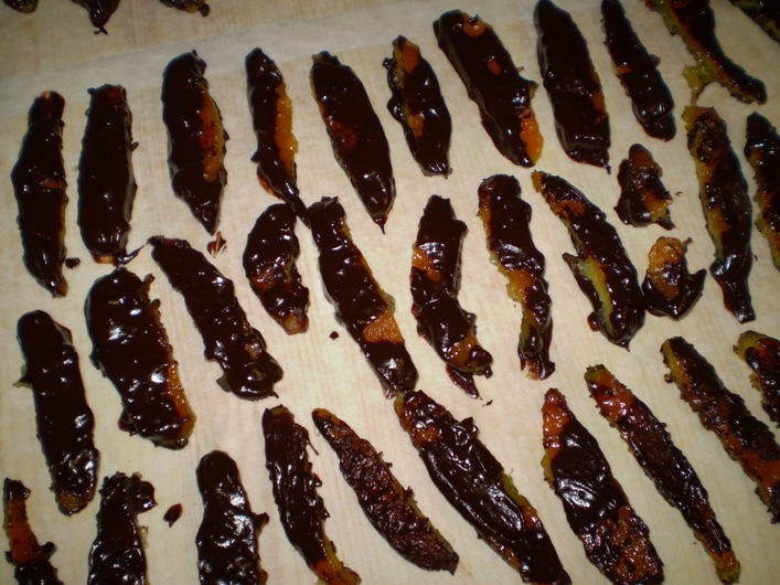 Scorze candite al cioccolato