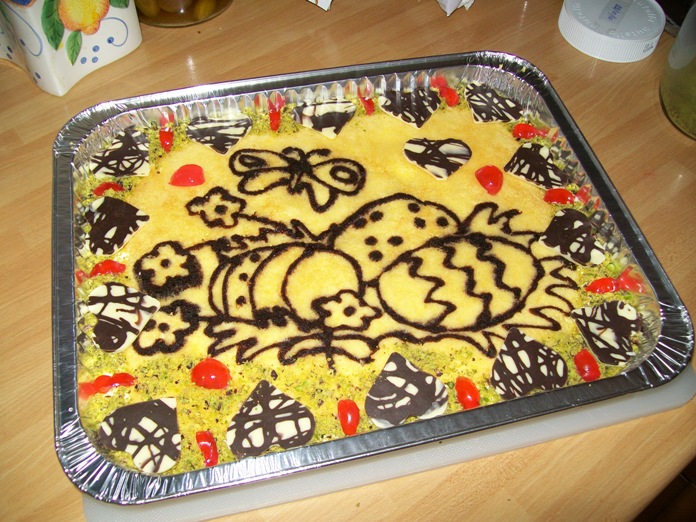 Torta ghirigori con cuori variegati