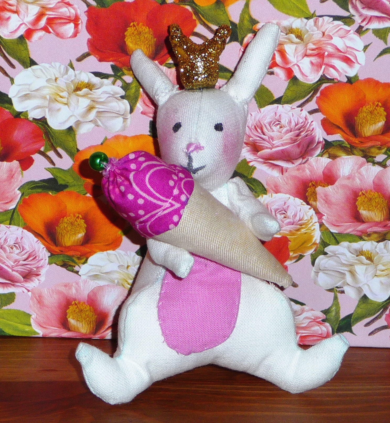 Coniglietto stile Tilda alto 10 cm