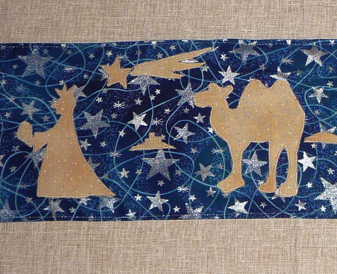 Dettaglio Tovaglia natalizia con appliquè