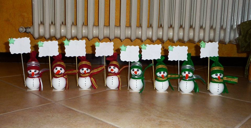 Pupazzi di neve segnaposto