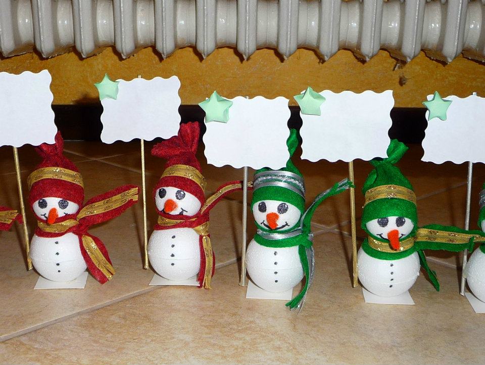 Pupazzi di neve segnaposto