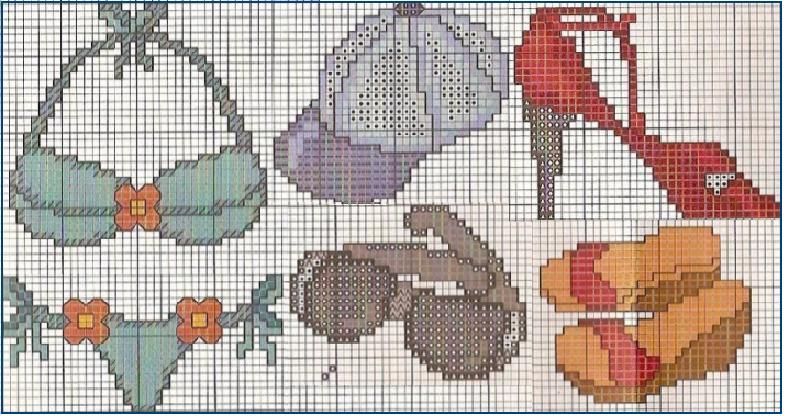 Schema punto croce Accesori Mare