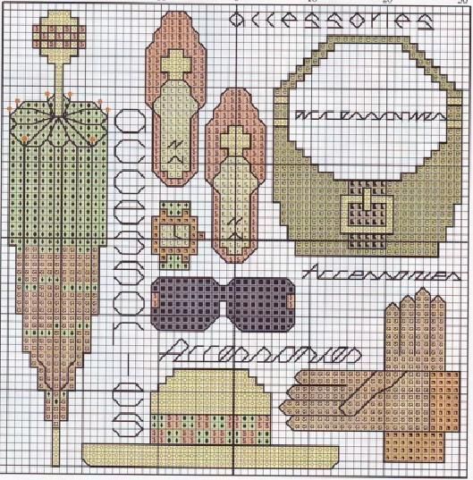 Schema punto croce Accessori Donna In Carriera2