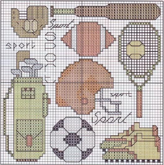 Schema punto croce Accessori Sport