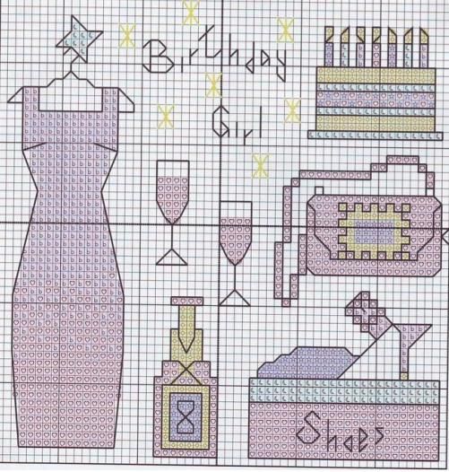 Schema punto croce Accessori Vestito Da Sera