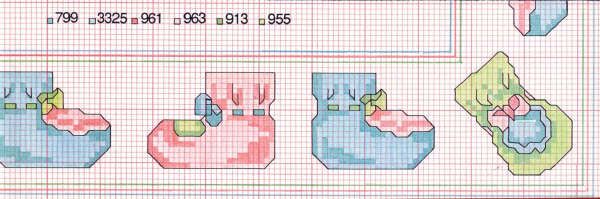 Schema punto croce Calzini Baby 01