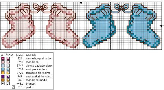 Schema punto croce Calzini Baby 02