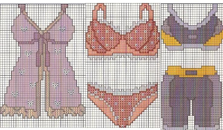 Schema punto croce Costume Muta Mare