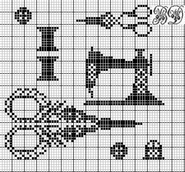 Schema punto croce Forbcine Macchina Da Cucire