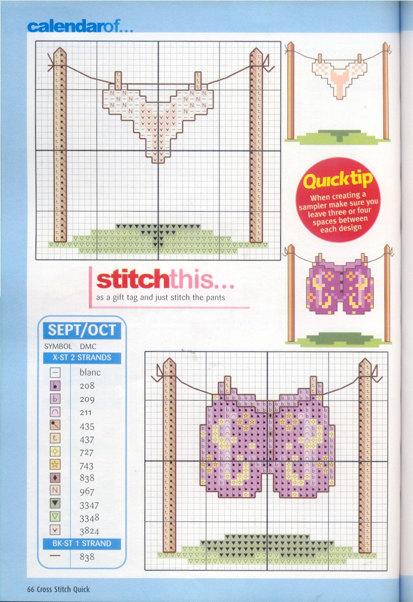 Schema punto croce Indumenti Intimi 01