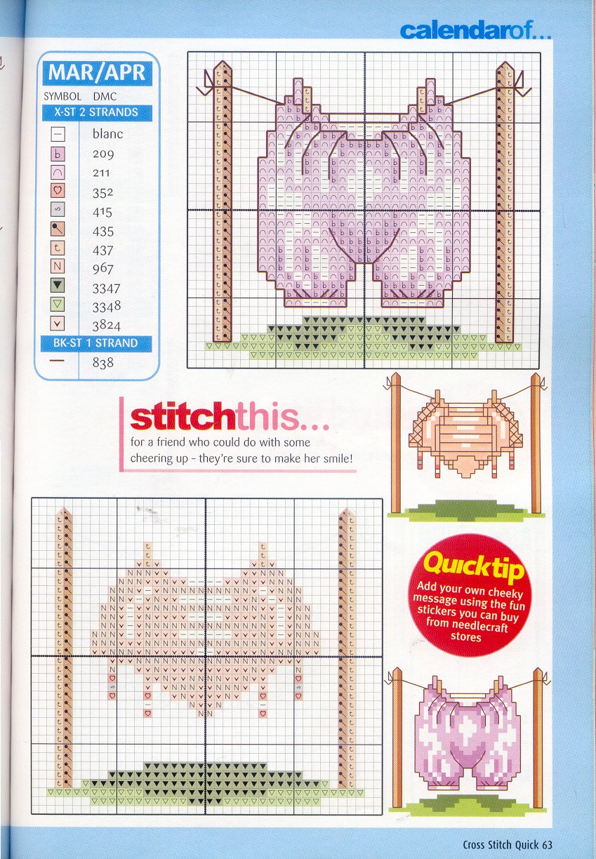 Schema punto croce Indumenti Intimi 05